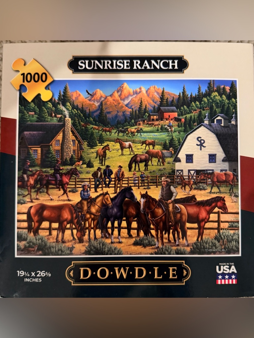 Sunrise Ranch Dowdle 1000-Piece Puzzle - Multicolor Scenic Ranch